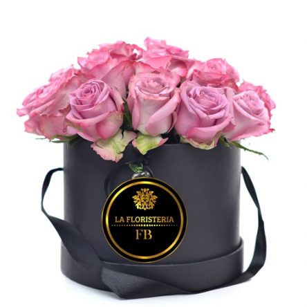 Dia de las Secretaria – Caja Redonda de rosas lila