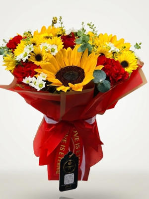 Cumpleaños - BUCHON GIRASOLES CON ROSAS