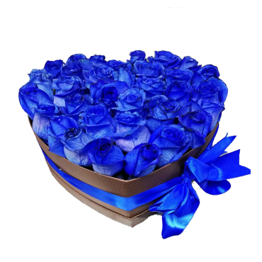 Dia de las Secretaria – Caja Corazón de rosas azules