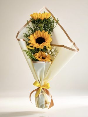Dia de las Flores Amarillas -Ramillete de 3 Girasoles decorados