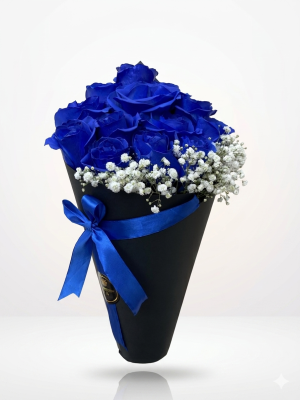 Dia del padre - Bouquet de 12 rosas azules